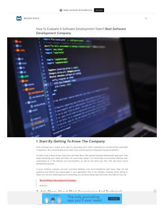 How To Evaluate A Software Development Team ? Best Software Development Company