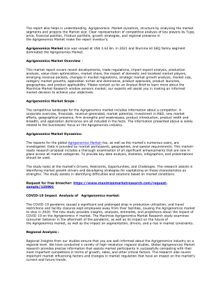 Agrigenomics Market