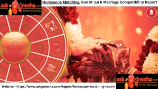 Horoscope Matching, Gun Milan & Marriage Compatibility Report
