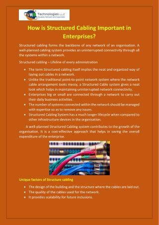 How is Structured Cabling Important in Enterprises