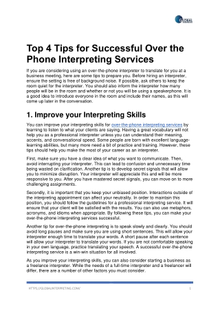 Over the Phone Interpreting Services