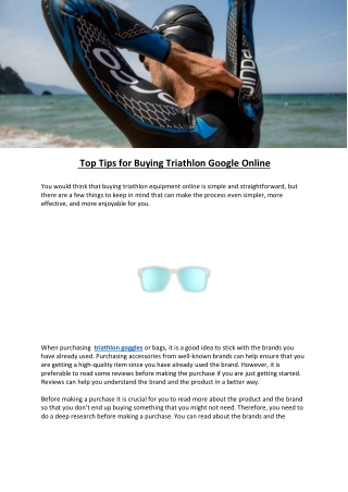 PDF 1 triathlon goggles