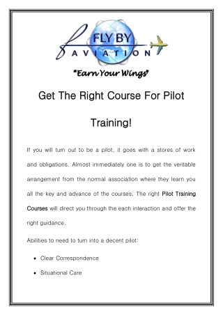 Best Pilot Training Courses in Mumbai Call-7710087776