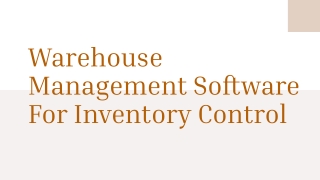 Warehouse Management Software For Inventory Control