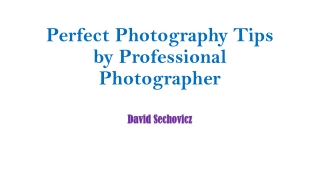 Perfect Photography Tips by Professional Photographer | David Sechovicz