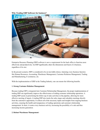 Erp software for a trading company