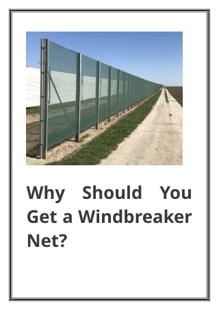 Why Should You Get a Windbreaker Net?