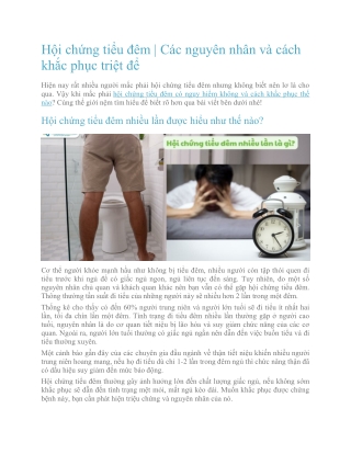 Hội chứng tiểu đêm | Các nguyên nhân và cách khắc phục triệt để