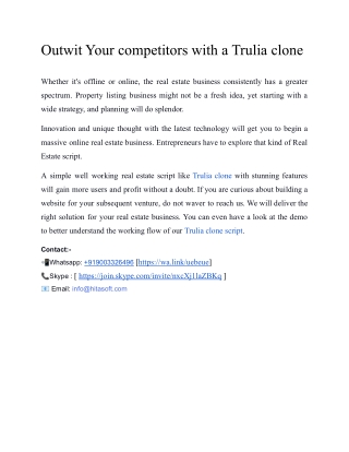 Outwit Your competitors with Trulia clone