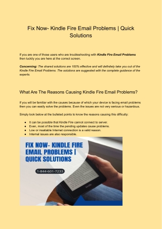 Fix Now- Kindle Fire Email Problems | Quick Solutions