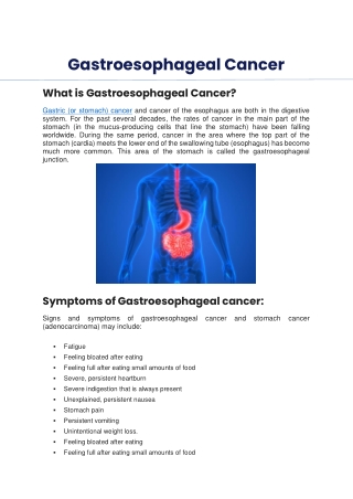 Gastroesophageal Cancer