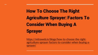 How To Choose The Right Agriculture Sprayer_ Factors To Consider When Buying A Sprayer