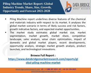 Piling Machine Market – Industry Trends and Forecast to 2028