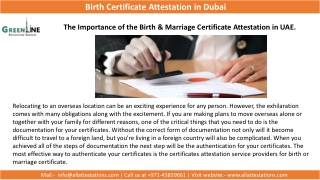 Get Birth Certificate Attestation in Dubai
