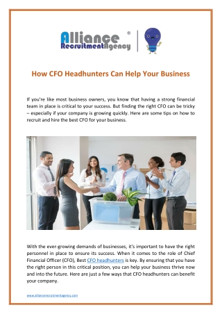 CFO Headhunters - Alliance Recruitment Agency