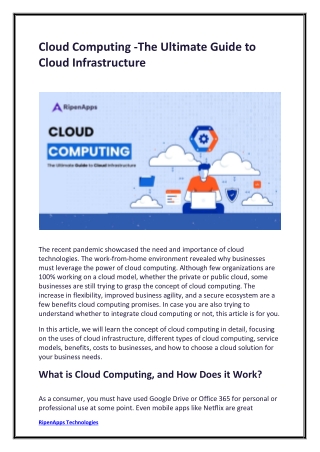 Cloud Computing -The Ultimate Guide to Cloud Infrastructure