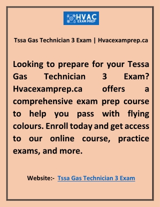 Tssa Gas Technician 3 Exam | Hvacexamprep.ca