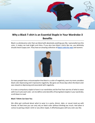 Why a Black T-shirt is an Essential Staple in Your Wardrobe-3 Benefits