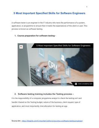 5 Most Important Specified Skills for Software Engineers