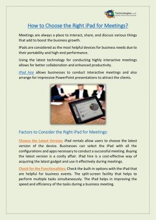 How to Choose the Right iPad for Meetings?