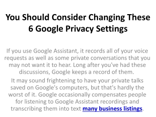 You Should Consider Changing These 6 Google Privacy Settings