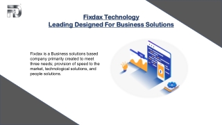 Fixdax Technology is a Business solutions based company