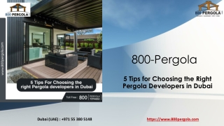 5 Tips for Choosing the Right Pergola Developers in Dubai