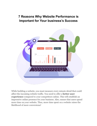 7 Reasons Why Website Performance is Important for Your business’s Success