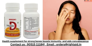 Health supplement for strong bones boosts immunity, and aids convalescence