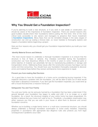 Foundation Inspection Company in Flower Mound, Texas