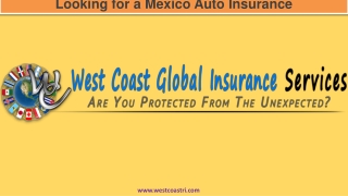 Looking for a Mexico Auto Insurance