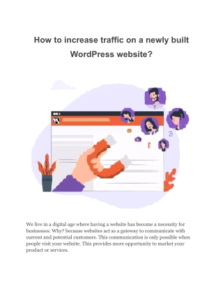 How to increase traffic on a newly built WordPress website