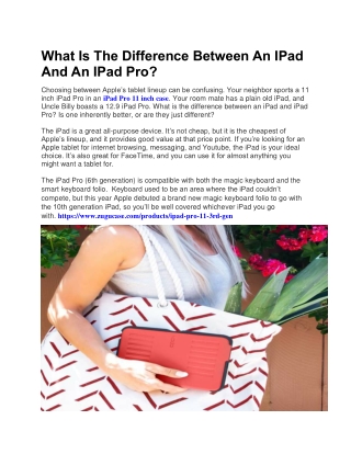 What Is The Difference Between An IPad And An IPad Pro