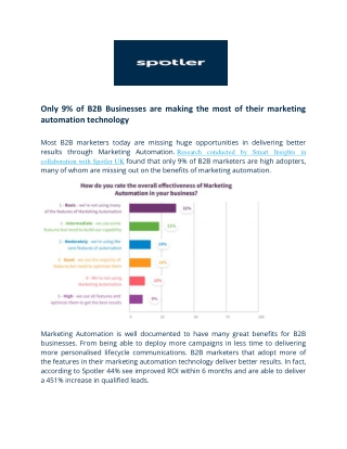 Only 9% of B2B Businesses are making the most of their marketing automation technology
