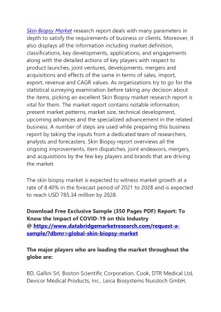 Skin Biopsy Market