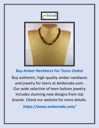 Buy Amber Necklaces for Teens Online | Amberada.com