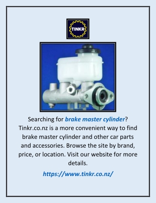 Brake Master Cylinder | Tinkr.co.nz