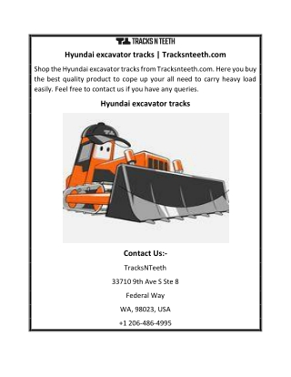 Hyundai excavator tracks