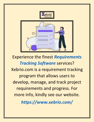Requirements Tracking Software | Xebrio.com