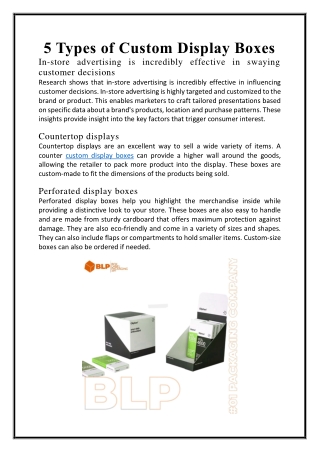 5 Types of Custom Display Boxes