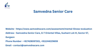 Mental Illness Diagnosis Test | Mental Illness | Samvedna Senior Care