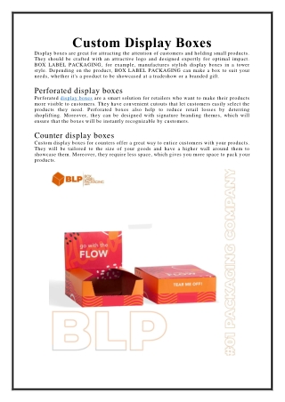 Custom Display Boxes