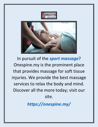 Sport Massage | Onespine.my