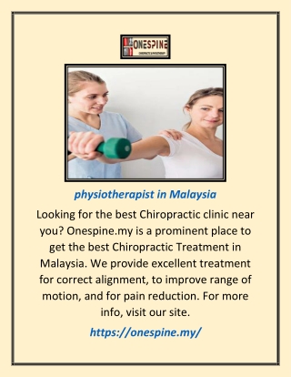 physiotherapist in Malaysia | Onespine.my