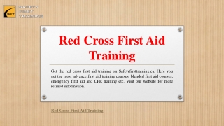 Red Cross First Aid Training | Safetyfirsttraining.ca