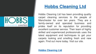 Hobbs Cleaning Ltd  Hobbscarpetcleaning.co.uk