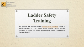 Ladder Safety Training | Safetyfirsttraining.ca