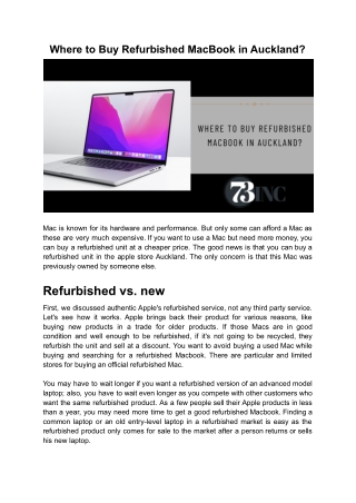 Buy Refurbished MacBook from Authorized Apple Store Auckland