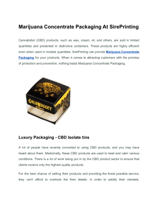 CBD Concentrate Boxes