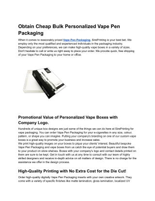 Buy Economical Wholesale Custom Vape Packaging Boxes